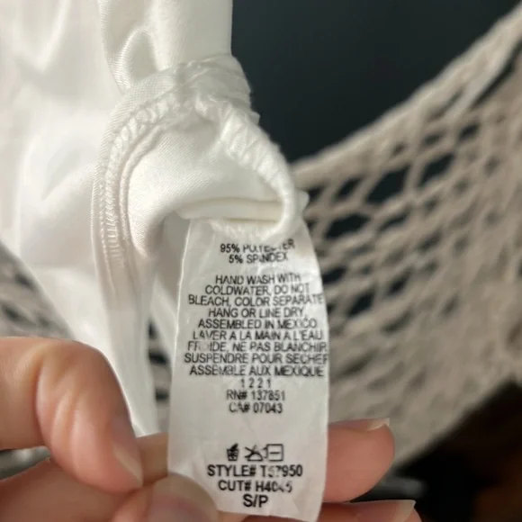 Live In The Moment White Squareneck Body Suit Small - Picture 3 of 4